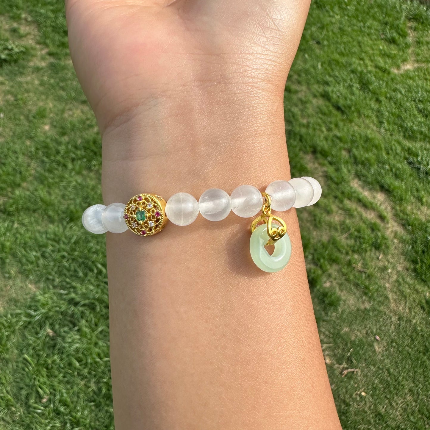 Vintage White Jade Bracelet
