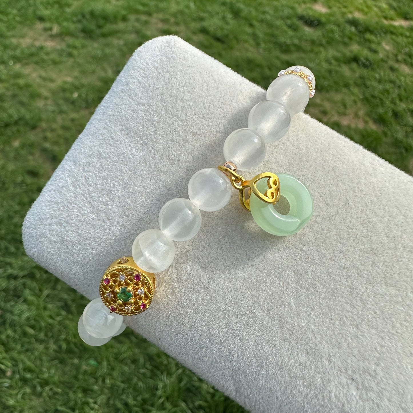 Vintage White Jade Bracelet