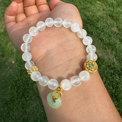 Vintage White Jade Bracelet