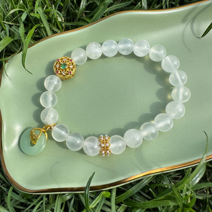 Vintage White Jade Bracelet
