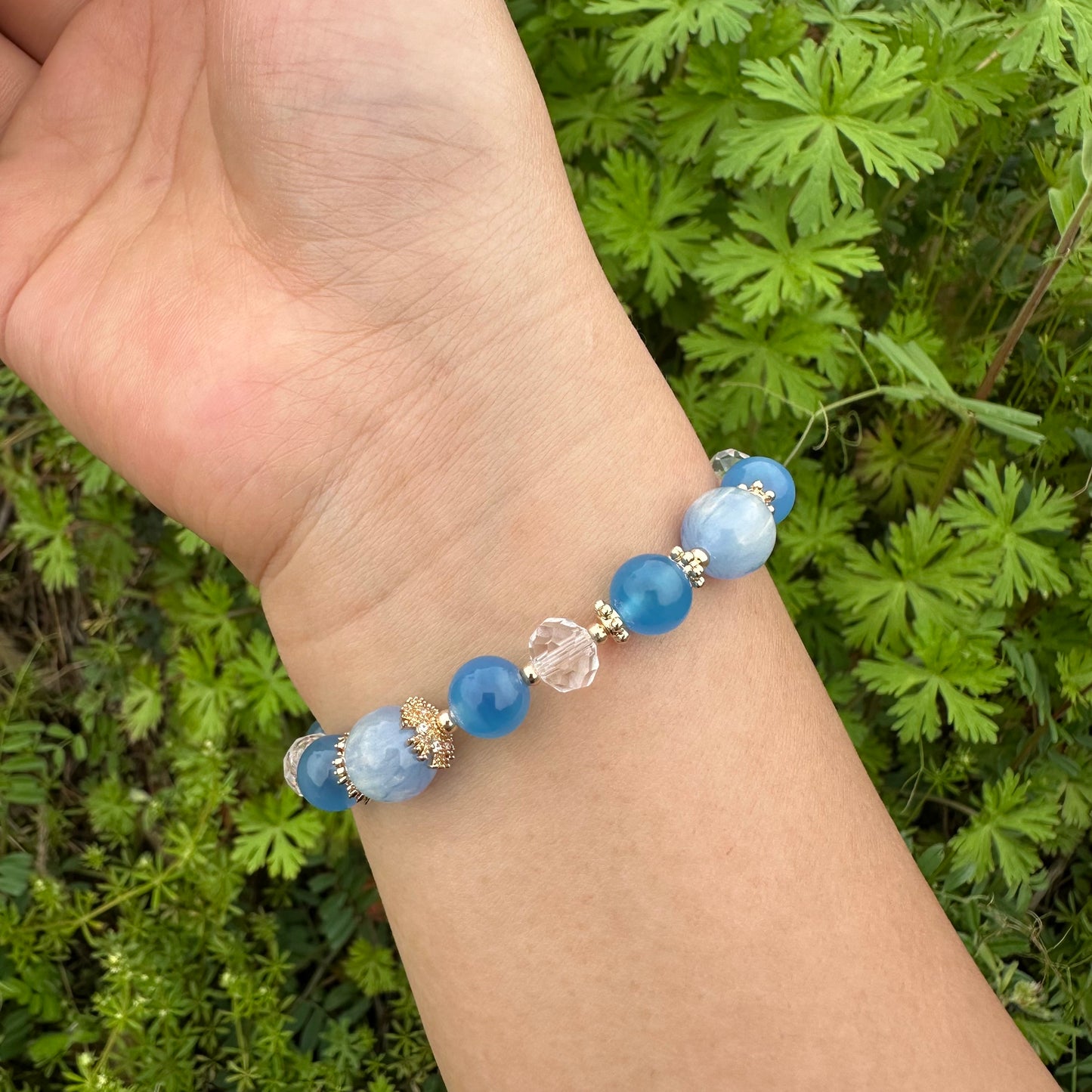 Agate Clover Charm Bracelet