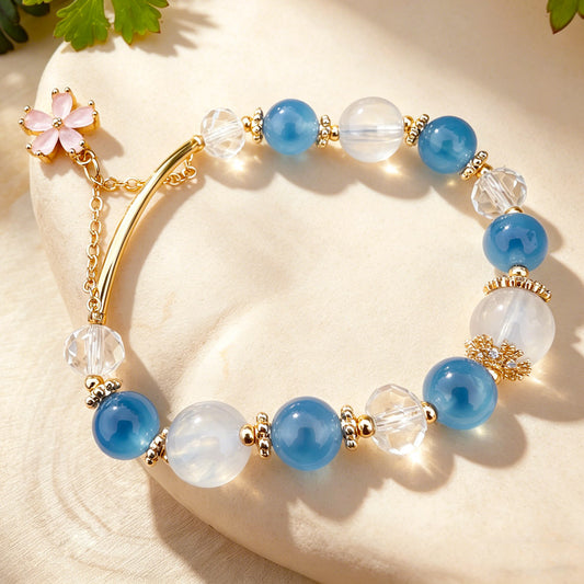 Agate Clover Charm Bracelet
