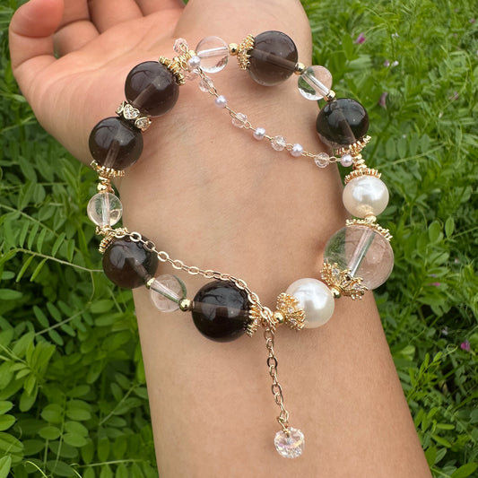 Icy Crystal Bead & Pearl Bracelet