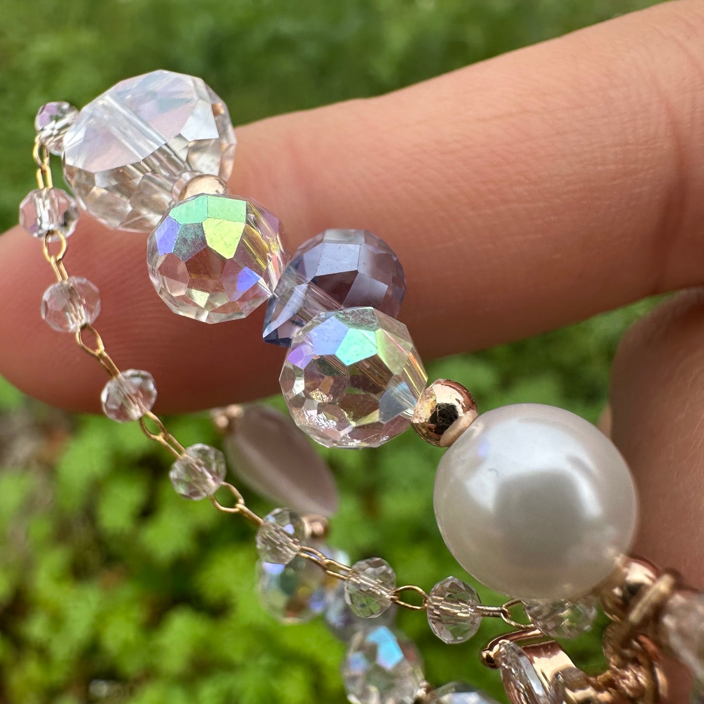 Cat Eye Heart Pearl Lucky Clover Bracelet