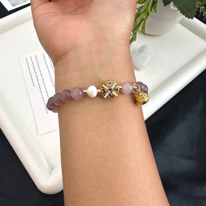 Cat Eye Pearl Bell Bracelet