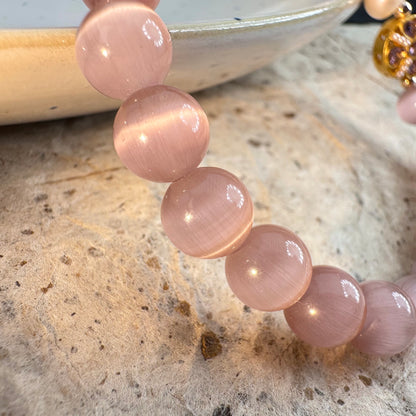 Cat Eye Pearl Bell Bracelet