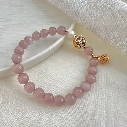 Cat Eye Pearl Bell Bracelet