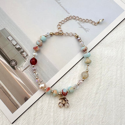 Shoushan Stone, Red Agate & Cherry Bracelet