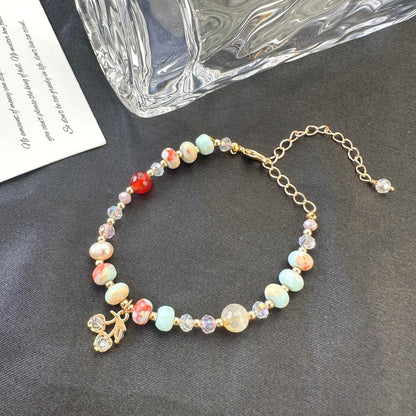 Shoushan Stone, Red Agate & Cherry Bracelet