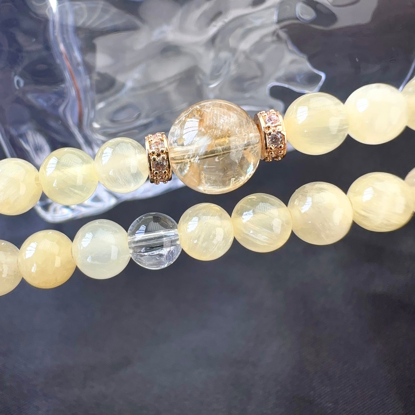 Golden Jade & Citrine Double Layer Bracelet