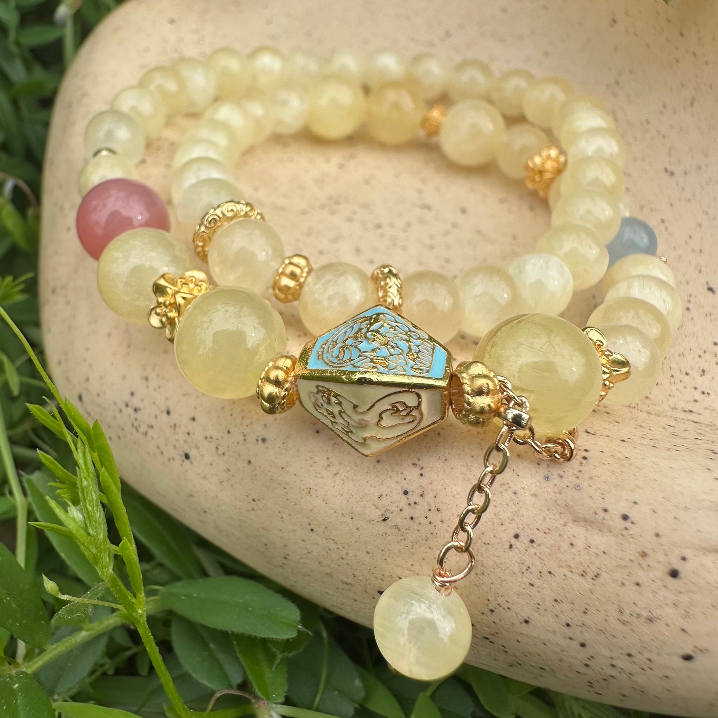 Golden Jade Double Layer Bracelet