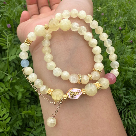 Golden Jade Double Layer Bracelet