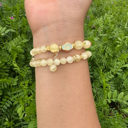 Golden Jade Double Layer Bracelet
