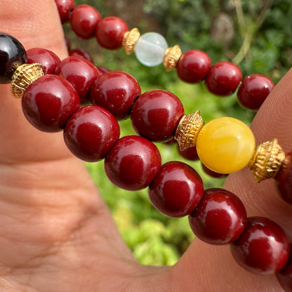 Cinnabar Five Elements Double-Layer Bracelet