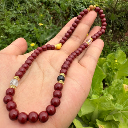 Cinnabar Five Elements Double-Layer Bracelet
