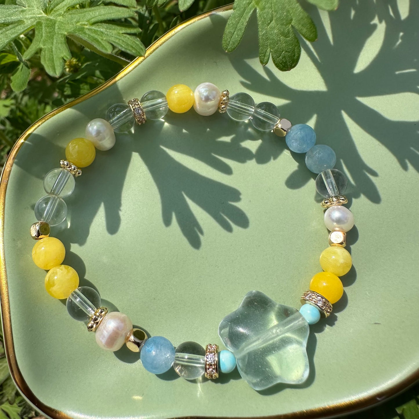 Crystal Star & Freshwater Pearl Bracelet