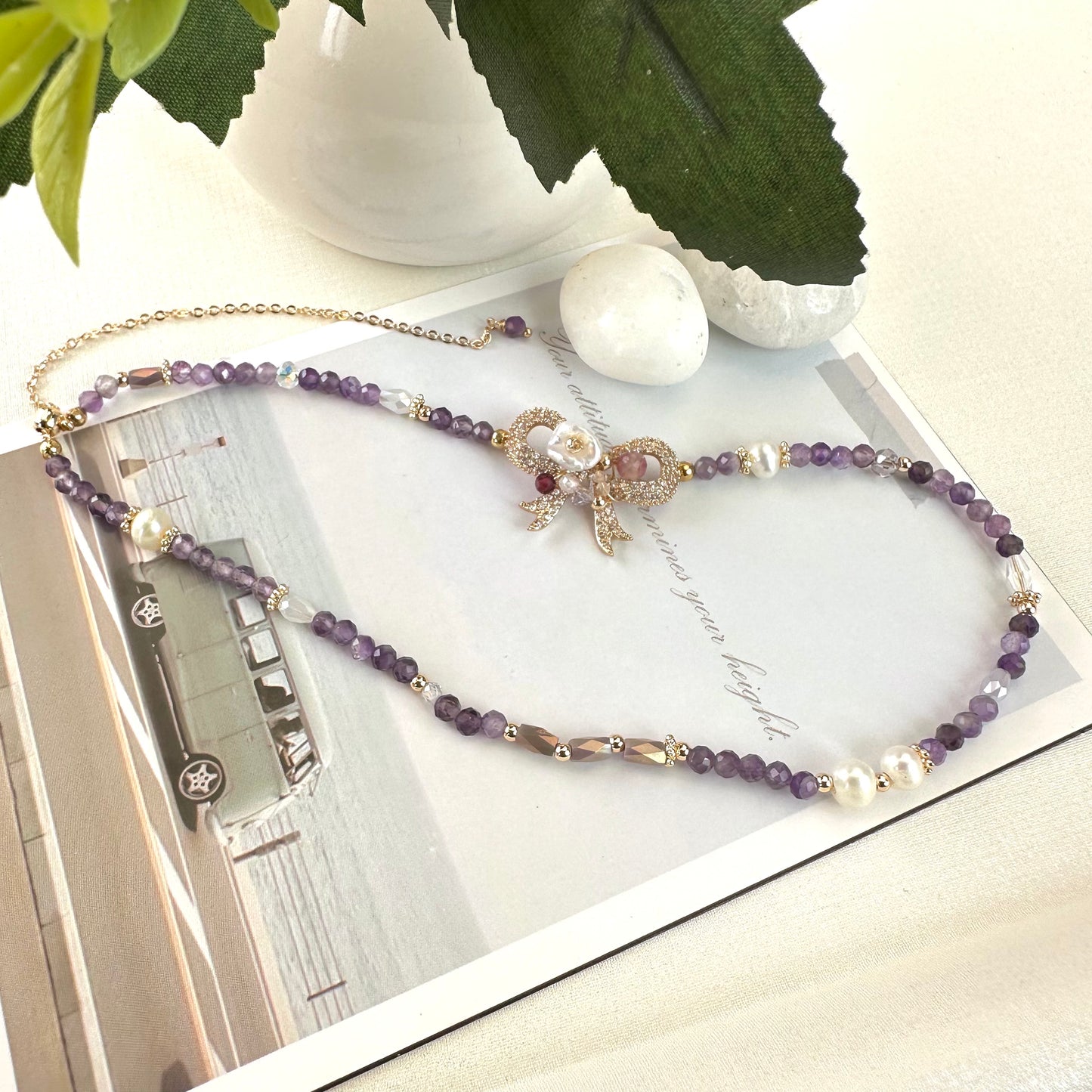 Baroque Pearl & Amethyst Double Layer Bracelet