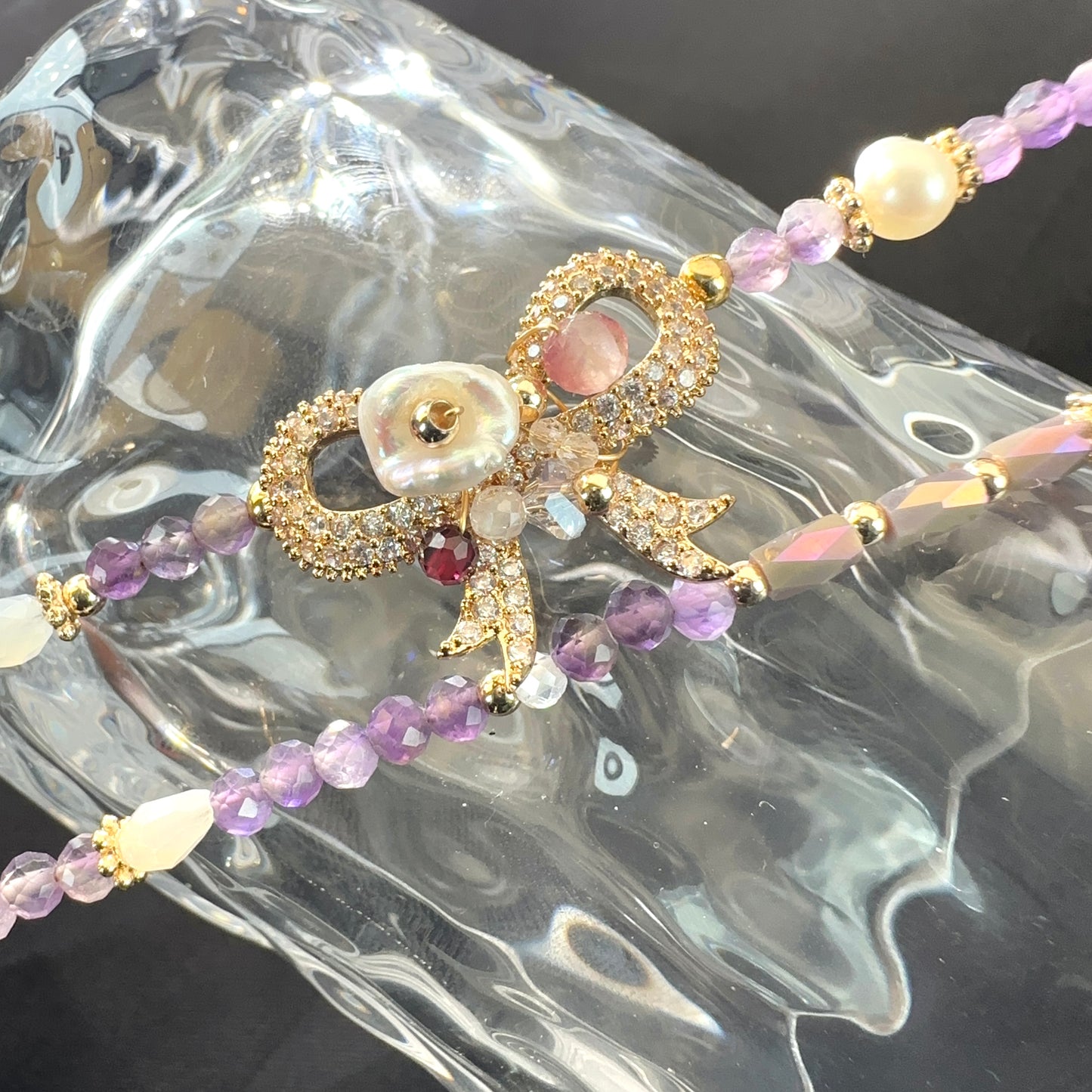 Baroque Pearl & Amethyst Double Layer Bracelet