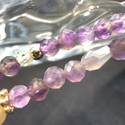Baroque Pearl & Amethyst Double Layer Bracelet