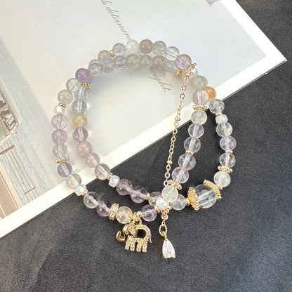 Delicate Amethyst Double Wrap Bracelet