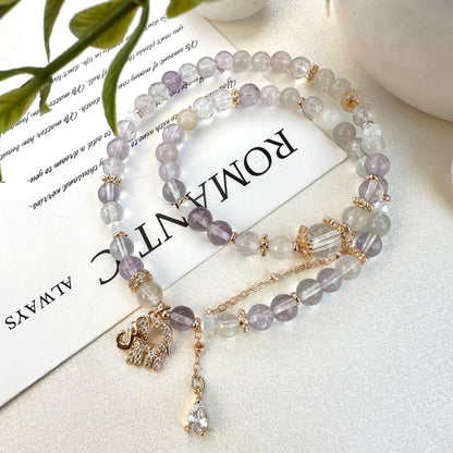 Delicate Amethyst Double Wrap Bracelet