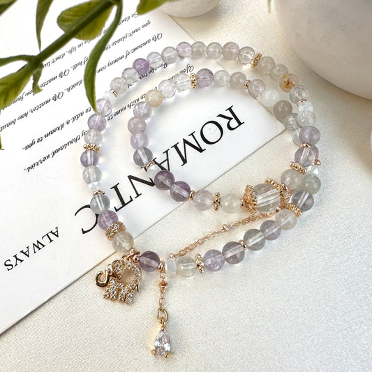 Delicate Amethyst Double Wrap Bracelet