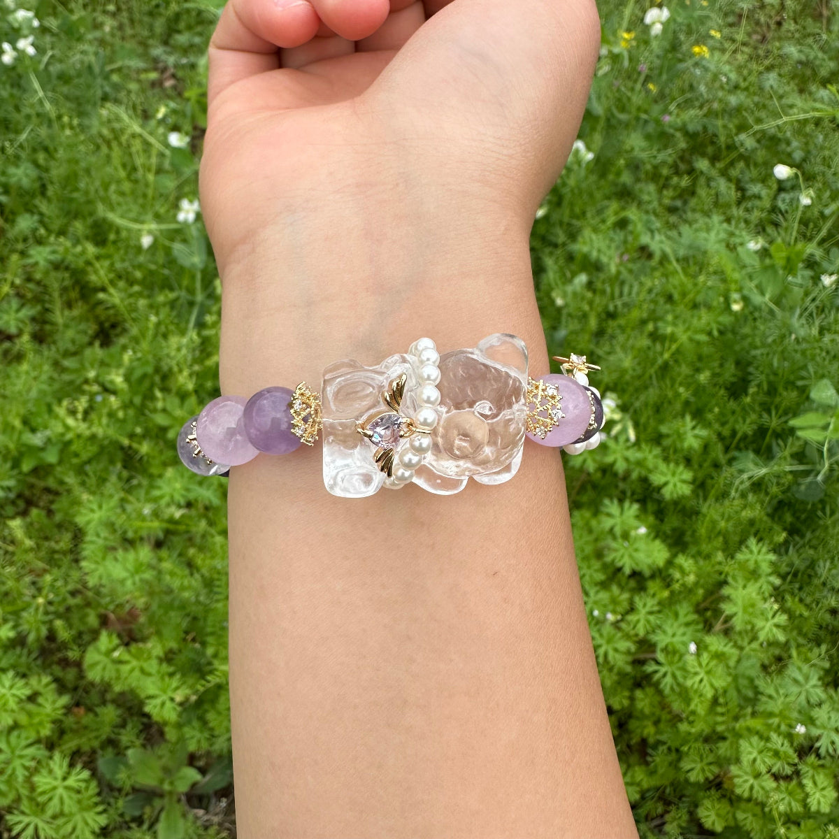 Amethyst Bear Bracelet