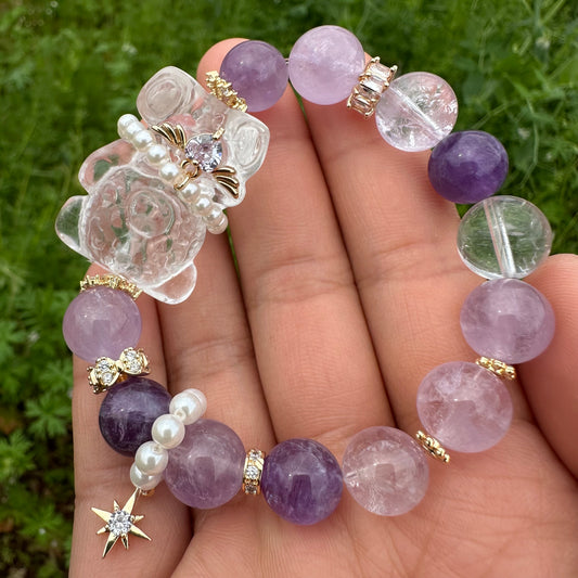 Amethyst Bear Bracelet