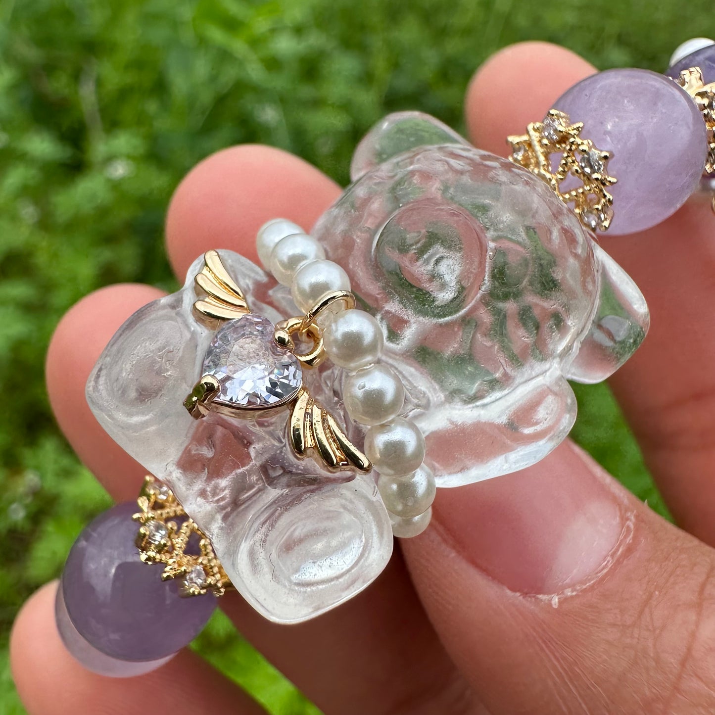 Amethyst Bear Bracelet
