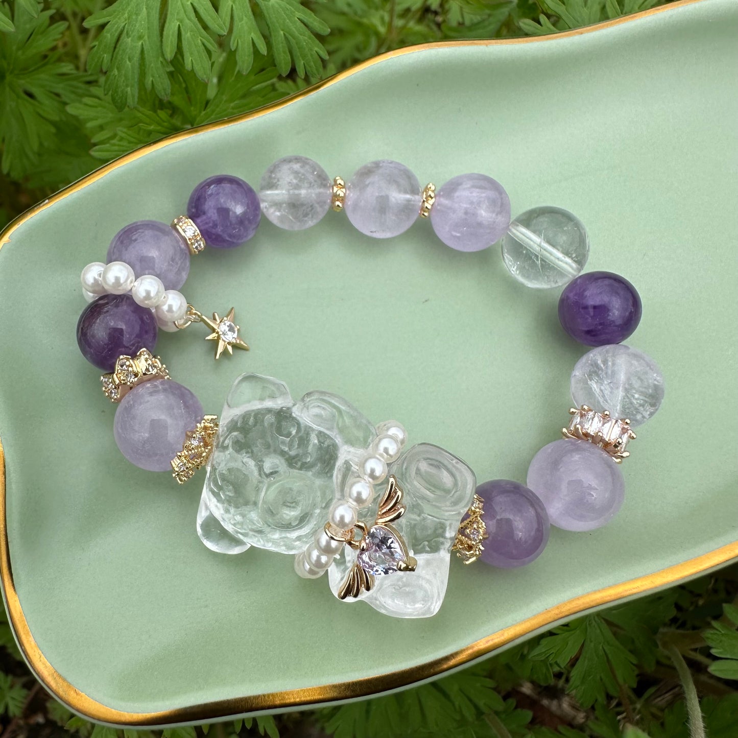 Amethyst Bear Bracelet