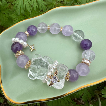 Amethyst Bear Bracelet