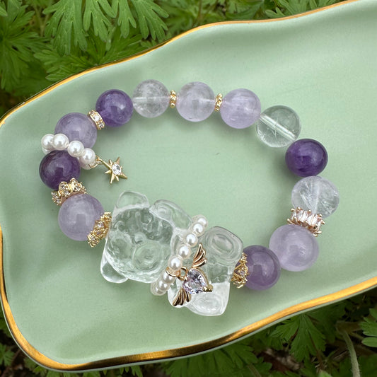 Amethyst Bear Bracelet