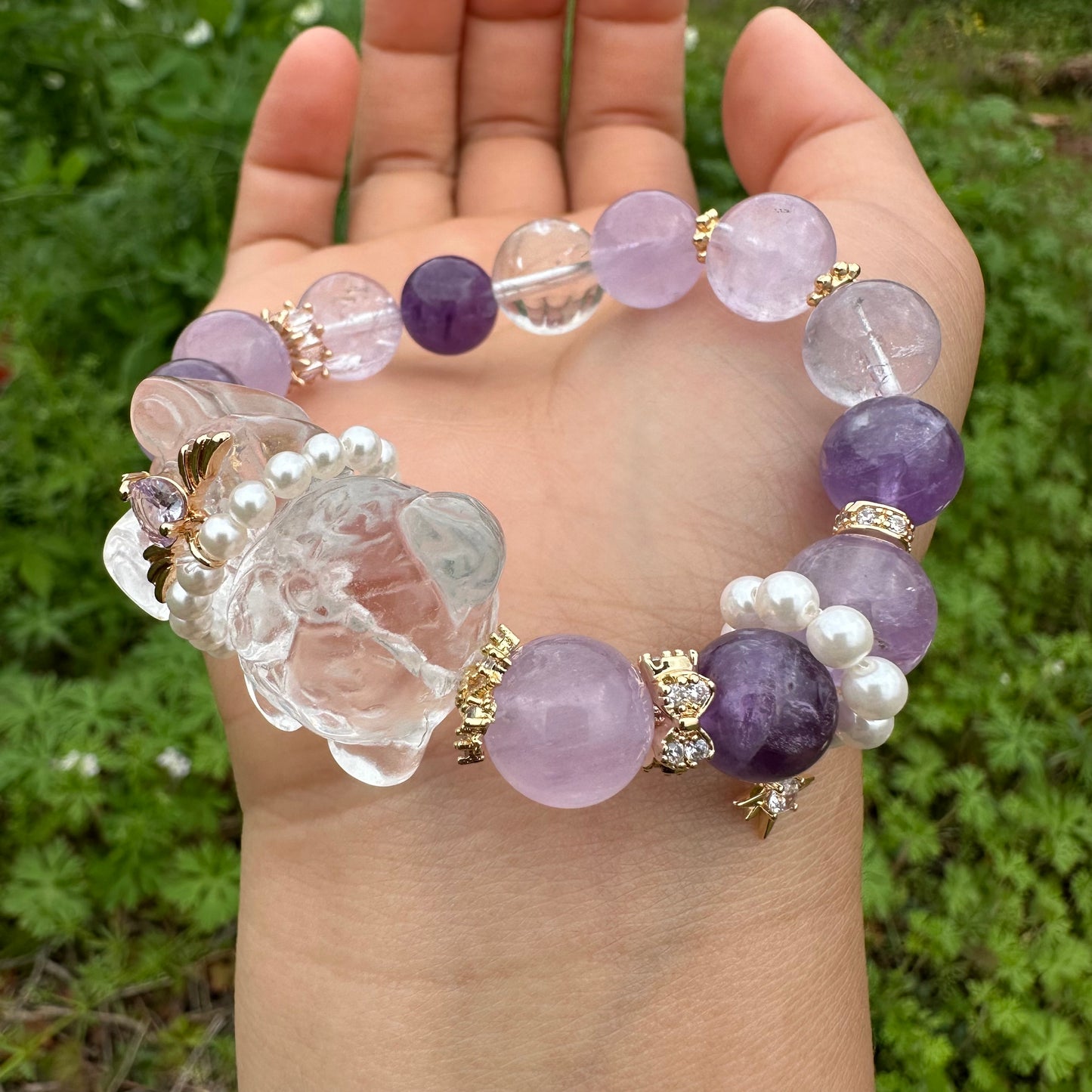 Amethyst Bear Bracelet