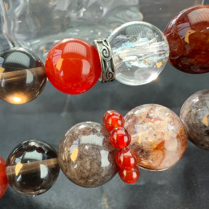 Red Agate & Smoky Quartz Bracelet