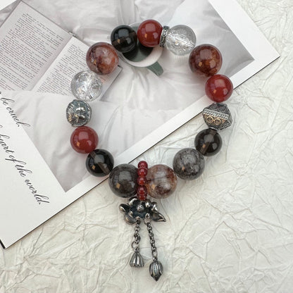 Red Agate & Smoky Quartz Bracelet