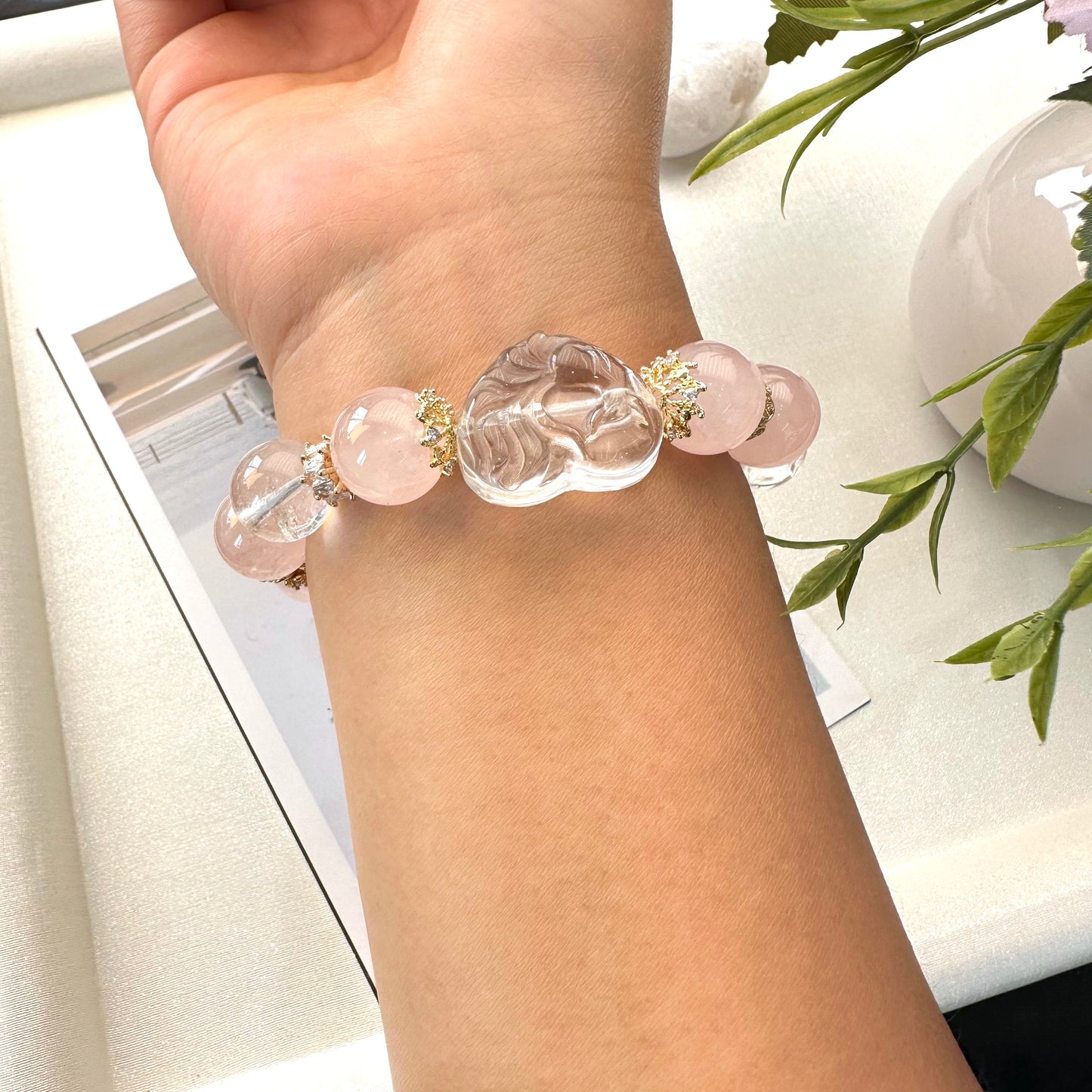 Delicate Pink Heart Bracelet