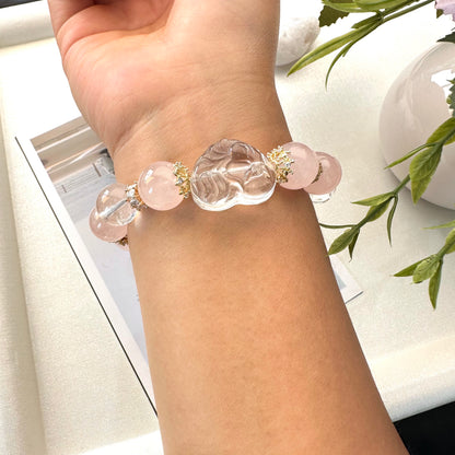 Delicate Pink Heart Bracelet