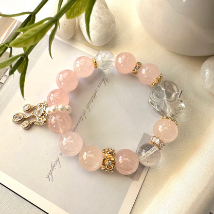 Delicate Pink Heart Bracelet