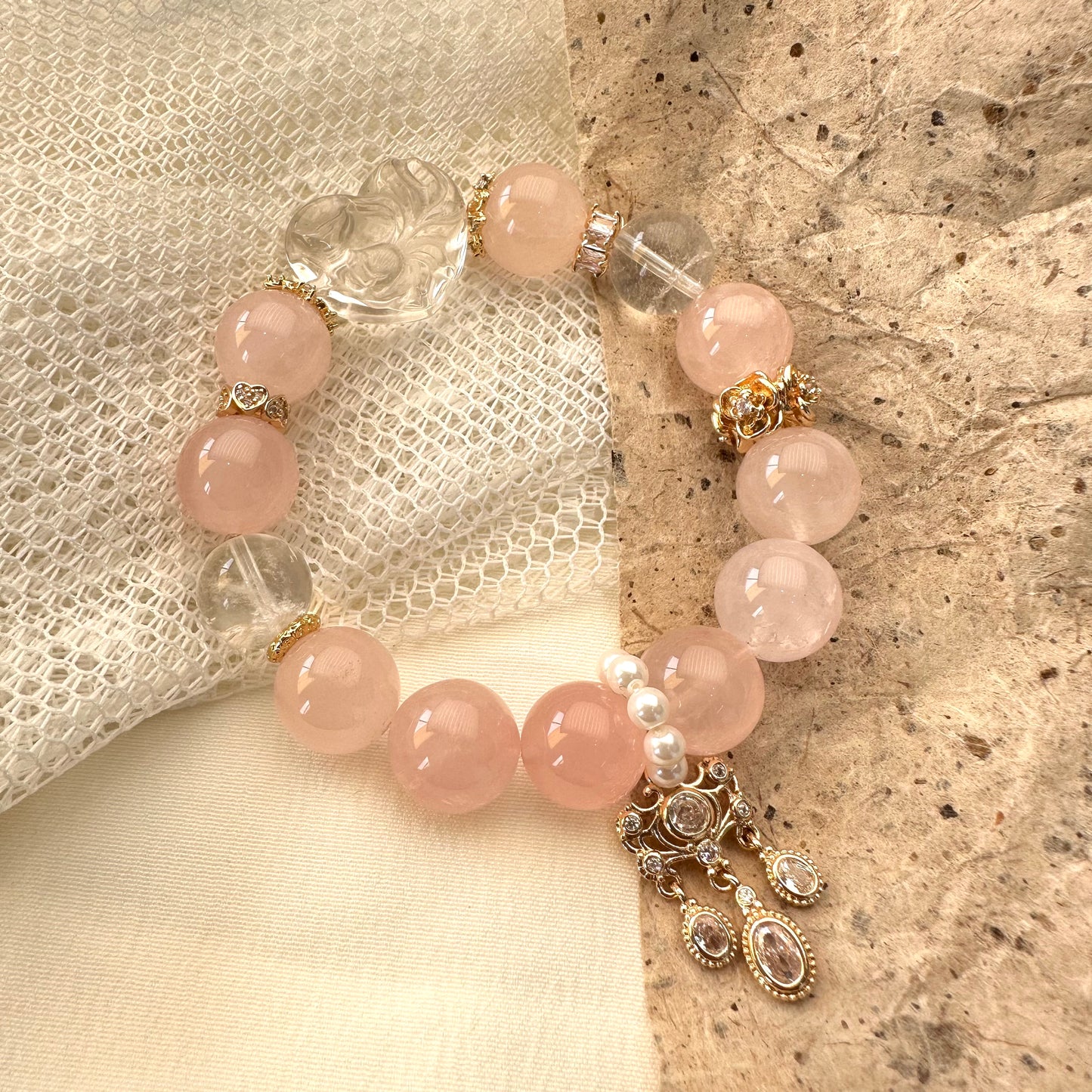 Delicate Pink Heart Bracelet