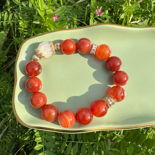 Minimalist Red Agate Bracelet