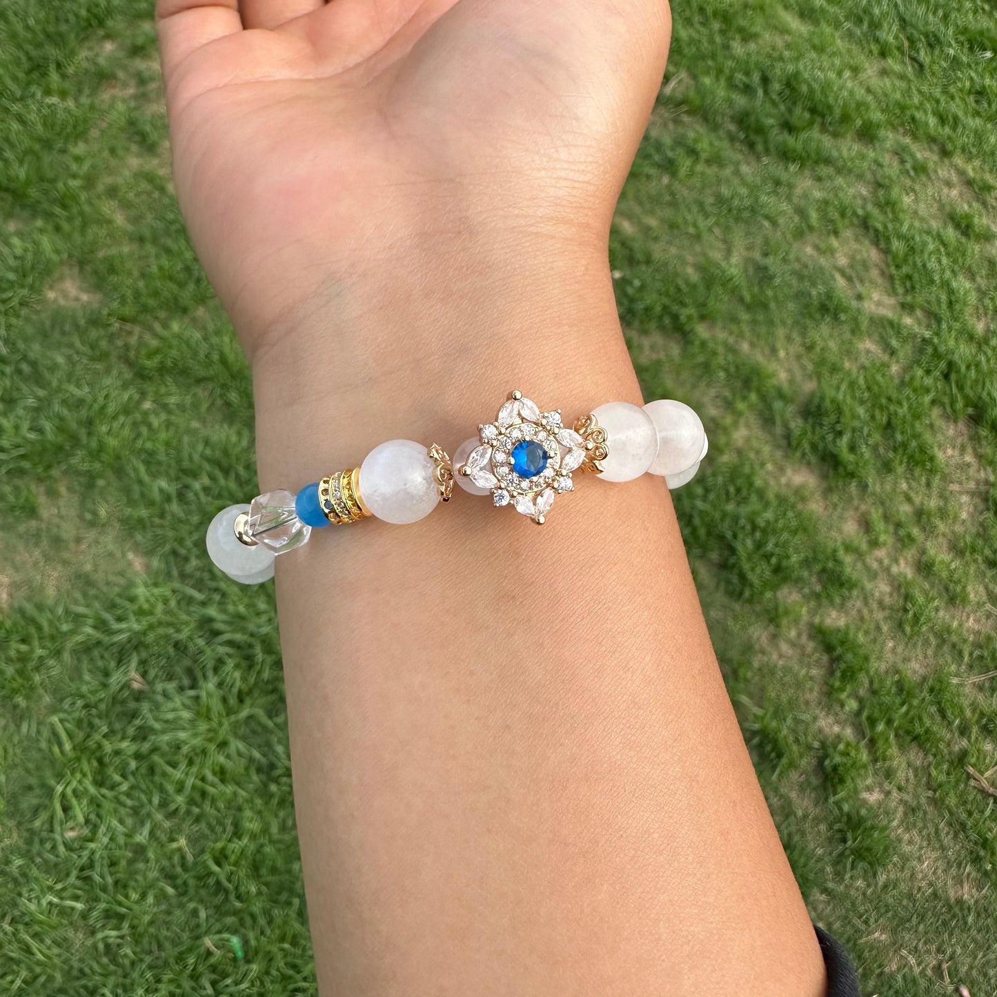 Delicate Natural Pearl & White Moonstone Bracelet