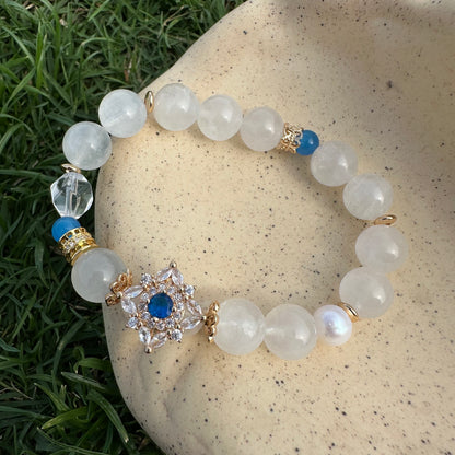 Delicate Natural Pearl & White Moonstone Bracelet