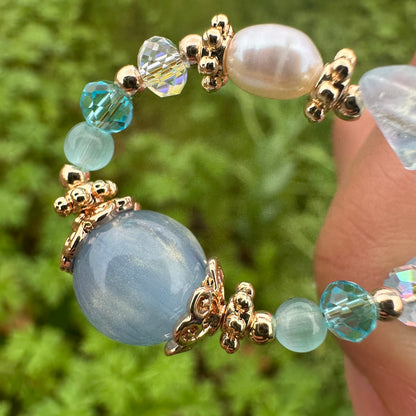 Blue Chip Stone & Pearl Bracelet