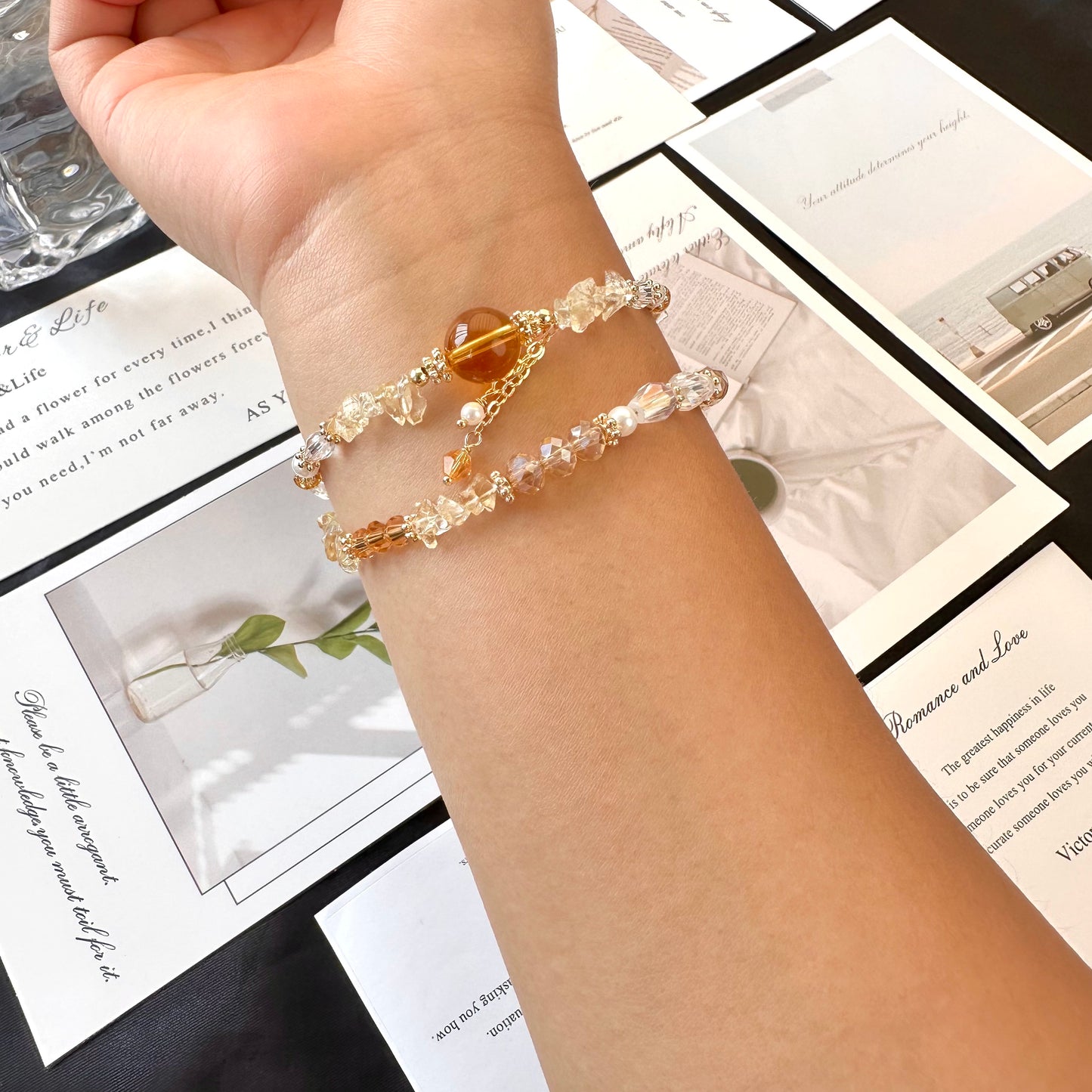 Citrine Crystal Chip Bracelet