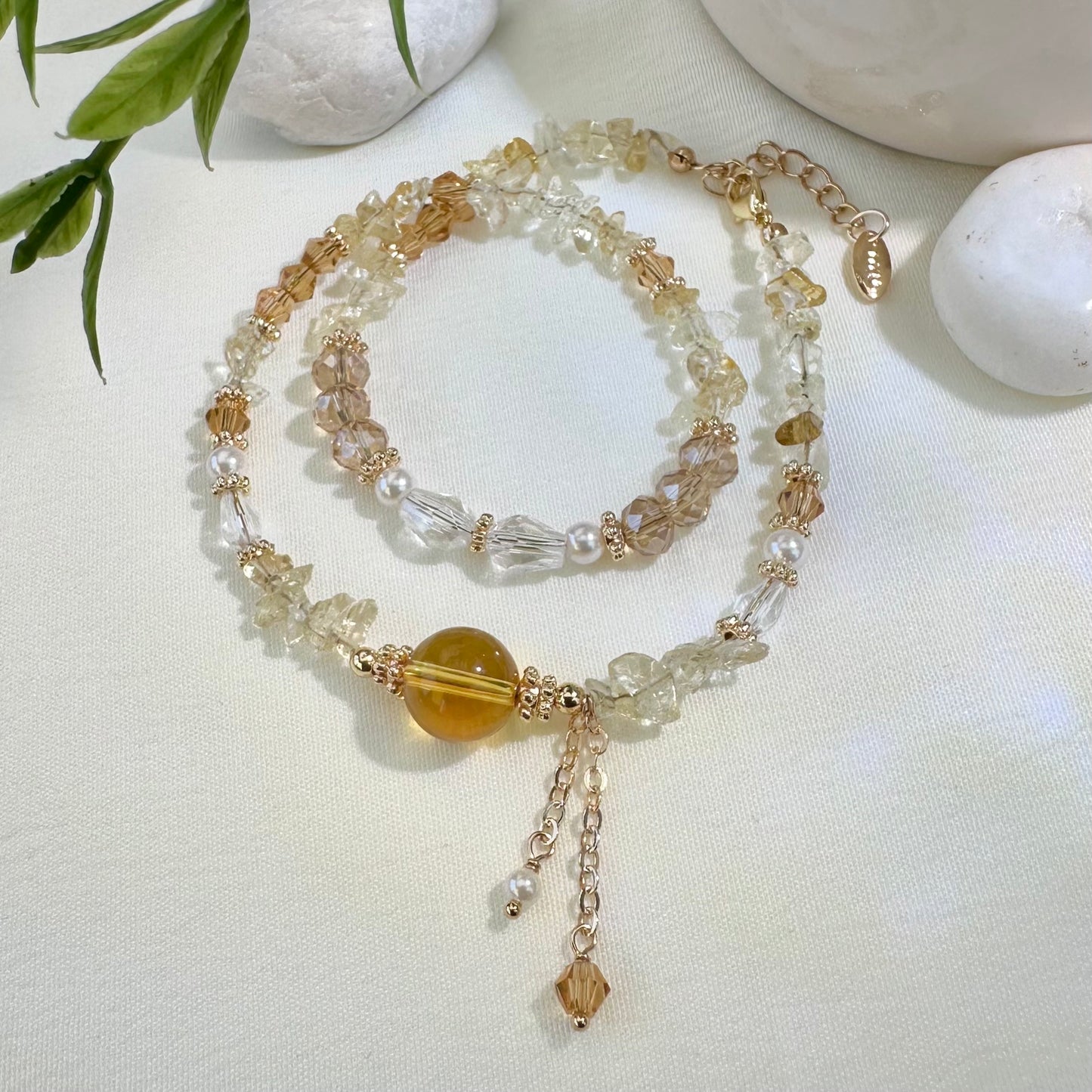 Citrine Crystal Chip Bracelet