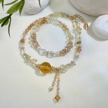 Citrine Crystal Chip Bracelet