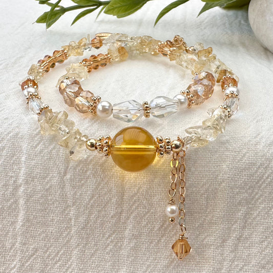 Citrine Crystal Chip Bracelet