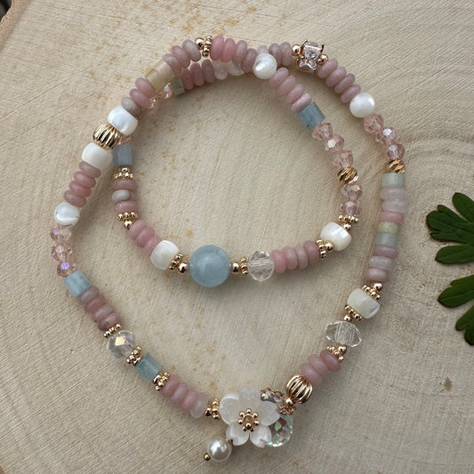 Pink Opal Double-Band Bracelet