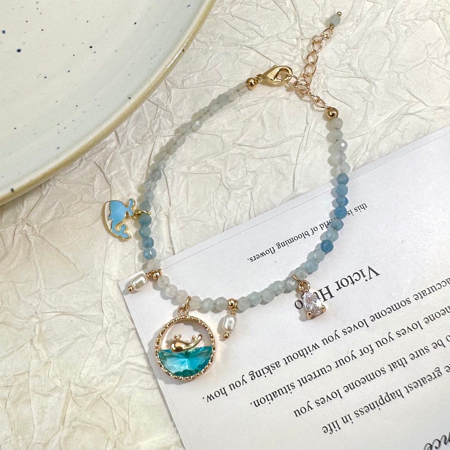 Whale Aquamarine Bracelet