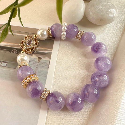 Delicate Lavender Pearl Bracelet